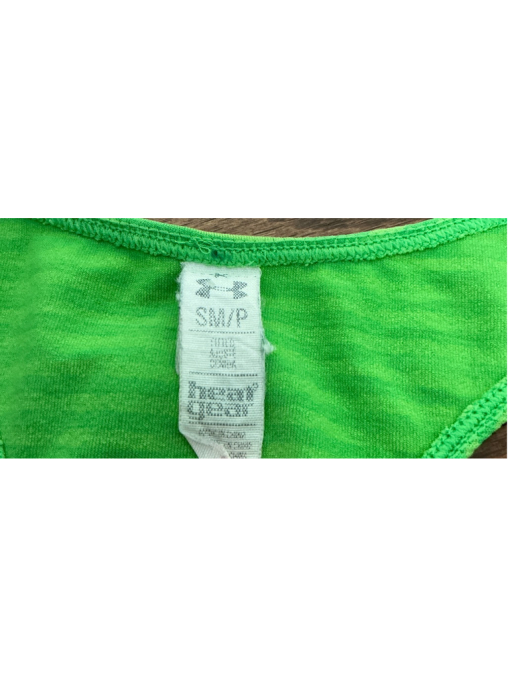 Women's Under Armour Green Striped HeatGear Sports Bra S - Picture 3 of 5
